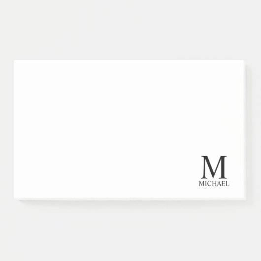 Aangepaste monogram- en naamakerij post-it® notes (Voorkant)