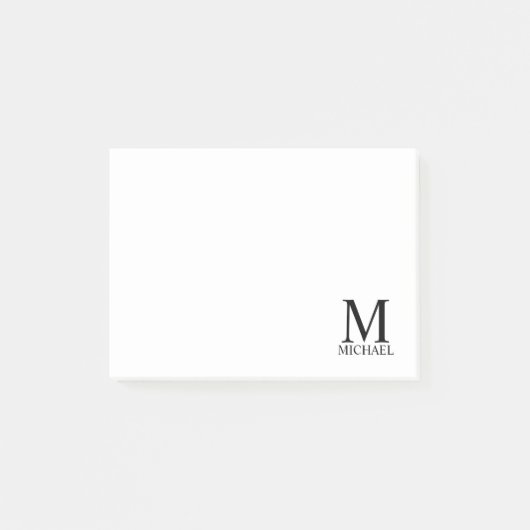 Aangepaste monogram- en naamakerij post-it® notes (Voorkant)