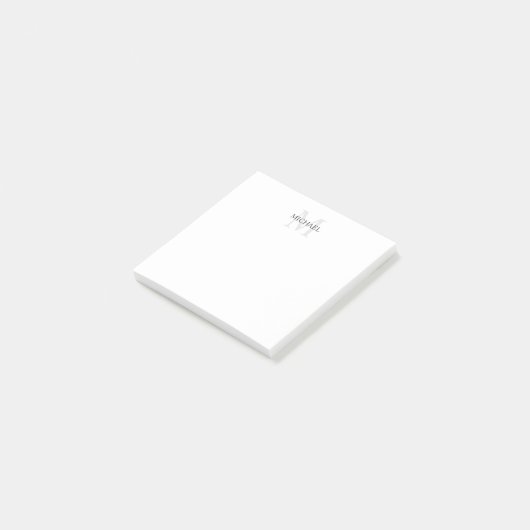 Aangepaste monogram- en naamakerij post-it® notes (Schuin)