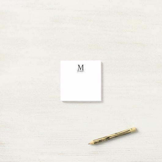 Aangepaste monogram- en naamakerij post-it® notes (Op bureau)