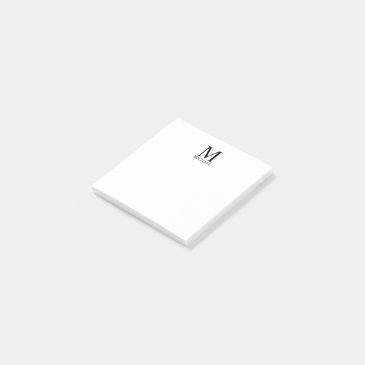 Aangepaste monogram- en naamakerij post-it® notes (Schuin)