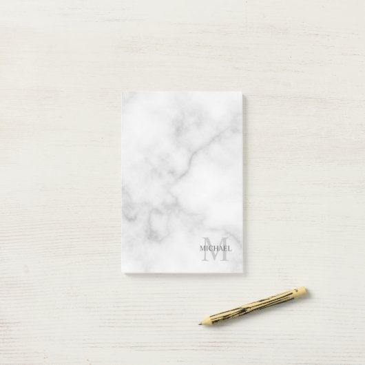 Aangepaste monogram- en naamakerij post-it® notes (Op bureau)
