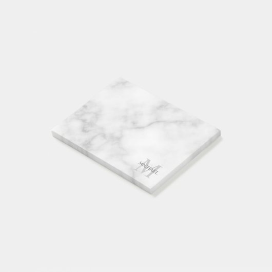 Aangepaste monogram- en naamakerij post-it® notes (Schuin)
