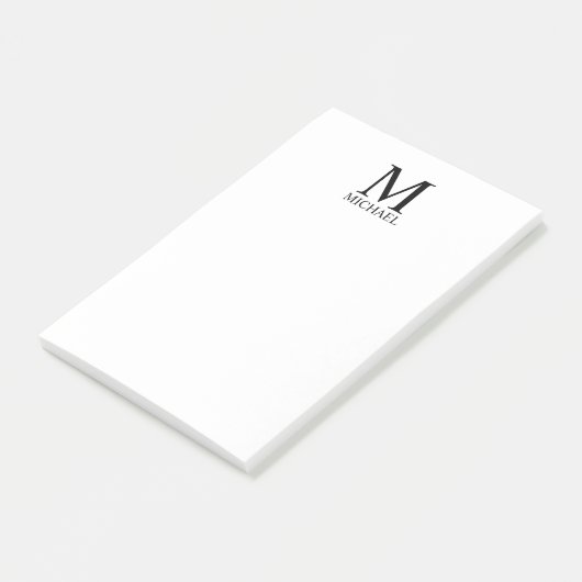Aangepaste monogram- en naamakerij post-it® notes (Schuin)