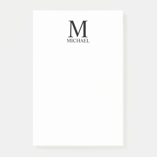 Aangepaste monogram- en naamakerij post-it® notes (Voorkant)