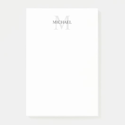 Aangepaste monogram- en naamakerij post-it® notes (Voorkant)
