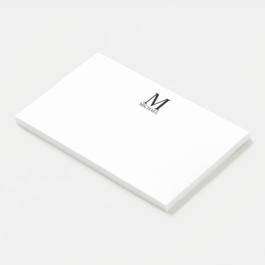 Aangepaste monogram- en naamakerij post-it® notes (Schuin)