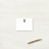 Aangepaste monogram en naamnotities post-it® notes (Op bureau)
