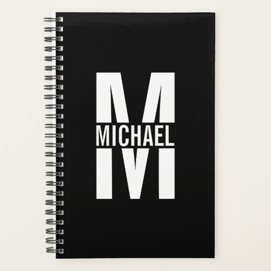 Aangepaste monogram en naamplaatje planner (Voorkant)