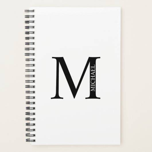 Aangepaste monogram en naamplaatje planner (Voorkant)