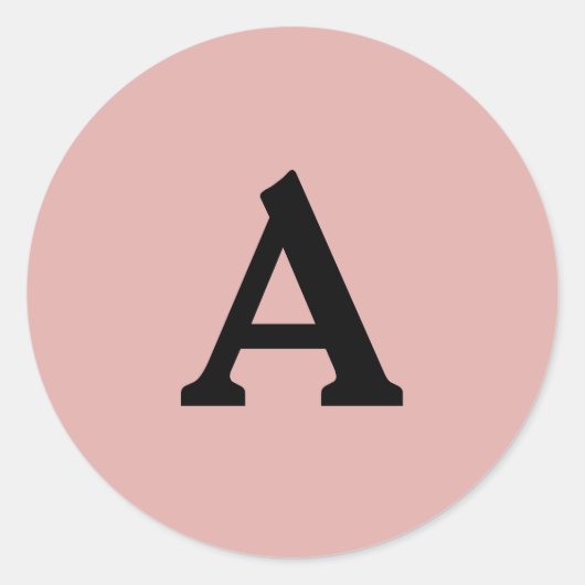 Aangepaste monogram envelop ronde sticker (Voorkant)