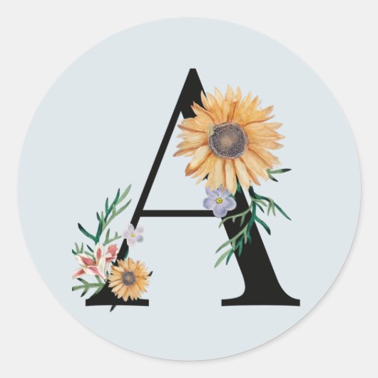 Aangepaste monogram envelop ronde sticker (Voorkant)