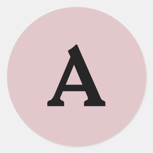 Aangepaste monogram envelop ronde sticker (Voorkant)