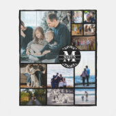 Aangepaste monogram familie 12 foto-collage fleece deken (Voorkant)