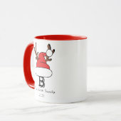 Aangepaste Monogram Familie Kerstmis Mok (Voorkant links)