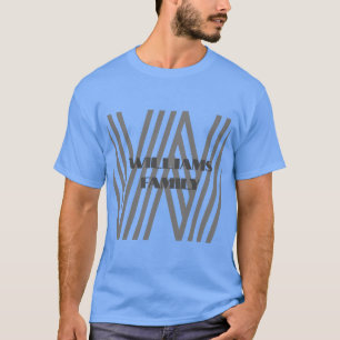 aangepaste Monogram familienaam grijs modern T-Shi T-shirt