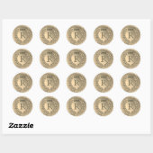 Aangepaste Monogram Faux Gold Foil Afstuderen Ronde Sticker (Vel)