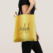 Aangepaste monogram Faux Gold Modern Elegant Sjabl Draagtas (Dichtbij)