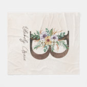 Aangepaste monogram fleece bank, Initiaal B Deken (Voorkant (Horizontaal))