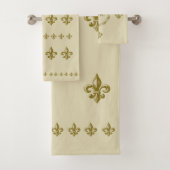 Aangepaste Monogram Fleur de Lis badhanddoek set Bad Handdoek (Insitu)
