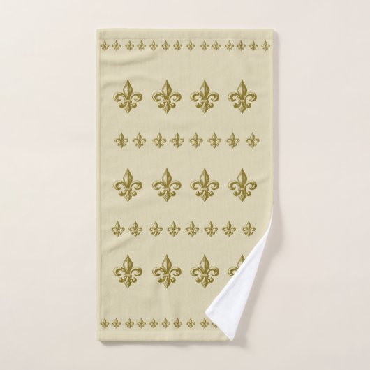 Aangepaste Monogram Fleur de Lis badhanddoek set Bad Handdoek (Handdoek)