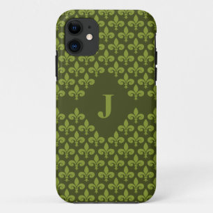 Aangepaste monogram Fleur-De-Lis iPhone 5 Case-Mat 11 Hoesje