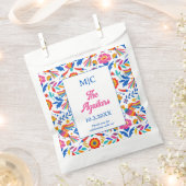 Aangepaste Monogram Folk Art Floral Fiesta Bruilof Bedankzakje (Geknipt)