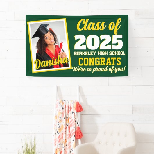 Aangepaste Monogram & Foto Afstuderen Banner (Insitu)