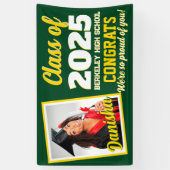 Aangepaste Monogram & Foto Afstuderen Banner (Verticaal)