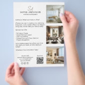 Aangepaste Monogram Foto QR Professioneel Bedrijf Flyer (Hand)