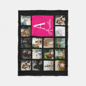 Aangepaste Monogram fotomontage fotocollage Fleece Deken (Voorkant)