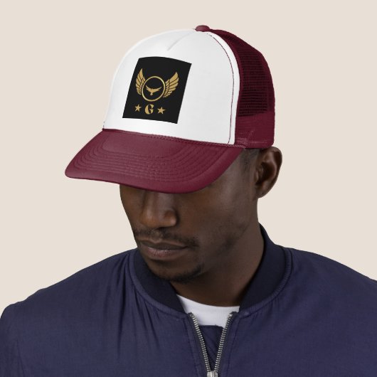 Aangepaste Monogram "G" Initiaal letter Printed-Pe Trucker Pet (In situ)
