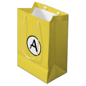 AANGEPASTE MONOGRAM GELE GESCHENKTAS MEDIUM CADEAUZAKJE (Voorkant Gekanteld)