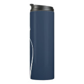 Aangepaste monogram gepersonaliseerd met naam Navy Thermosbeker (Geroteerd rechts)