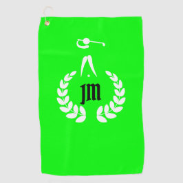 Aangepaste Monogram Gepersonaliseerde Lime Groen Golfhanddoek