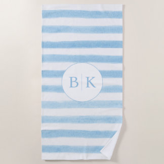 Aangepaste Monogram Gestreepte Strandhanddoek Strandlaken