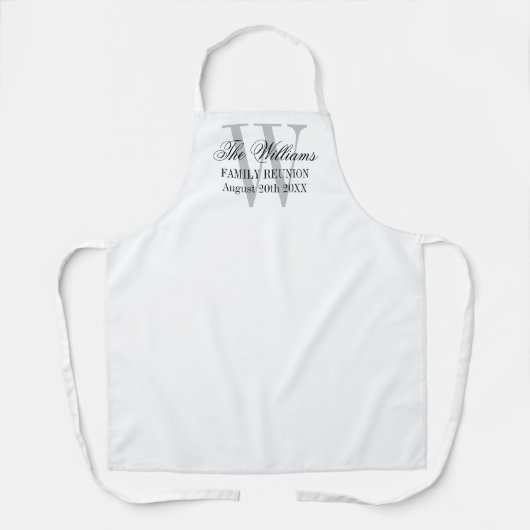 Aangepaste monogram gezinshereniging BBQ-partijkok Schort (Voorkant)