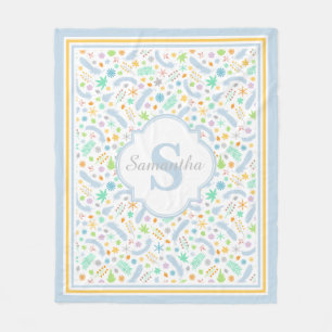 Aangepaste monogram Girl Fleece Blanket, medium Deken