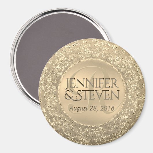 Aangepaste monogram Glam-zegel Magneet (Voorkant / Achterkant)