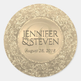 Aangepaste monogram Glam-zegel Ronde Sticker