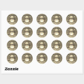 Aangepaste monogram Gold Seal Ronde Sticker (Vel)