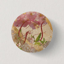 Aangepaste monogram Gold Shimmer Floral-ontkoppeli