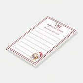 Aangepaste Monogram Golden Doodle Holiday Gift Lis Post-it® Notes (Schuin)