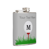 Aangepaste monogram Golfbalkolf Heupfles (Rechts)