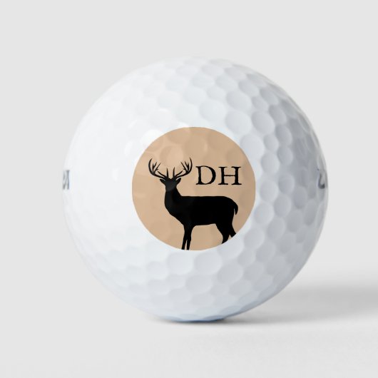 Aangepaste monogram golfballen met hertengeweien (Voorkant)