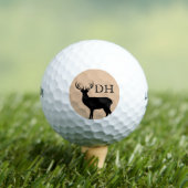 Aangepaste monogram golfballen met hertengeweien (Insitu Shirt)