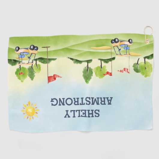 Aangepaste monogram Golfhanddoek (Horizontaal)