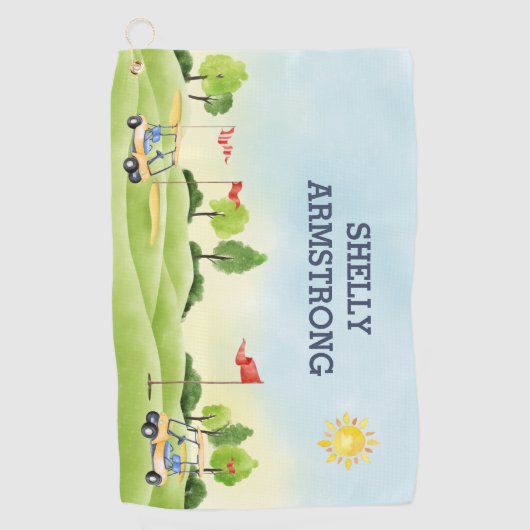 Aangepaste monogram Golfhanddoek (Voorkant)