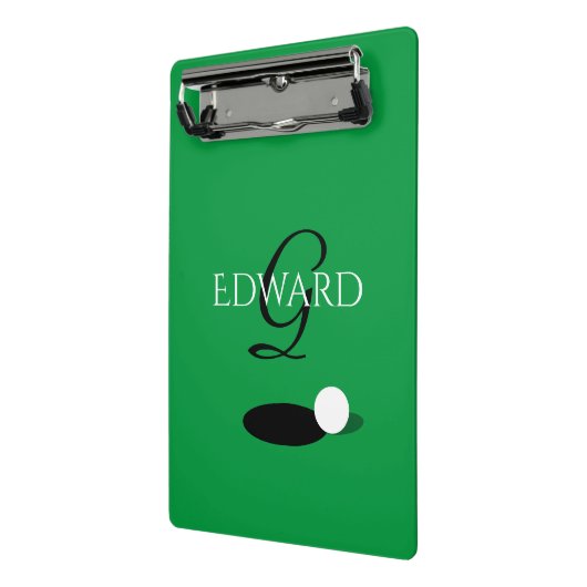 Aangepaste monogram golfkaarthouder mini klembord (Angled2)