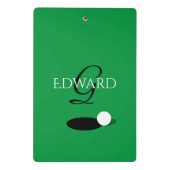 Aangepaste monogram golfkaarthouder mini klembord (Achterkant)